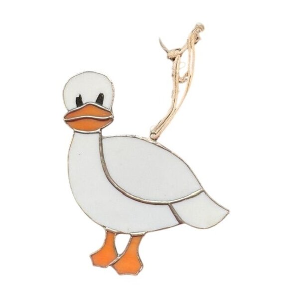 Stained Glass Duck Ornament With Hanging String Decoration - Picture 1 of 7